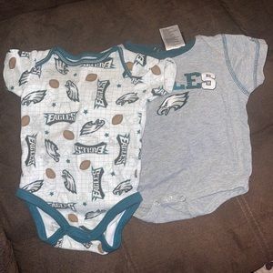 NFL Philadelphia Eagles short sleeved onesies ( 2 different sizes )